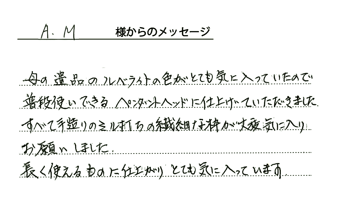 作品No3019お客様の声